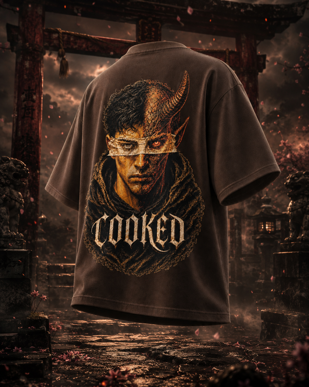 Demon back graphic print