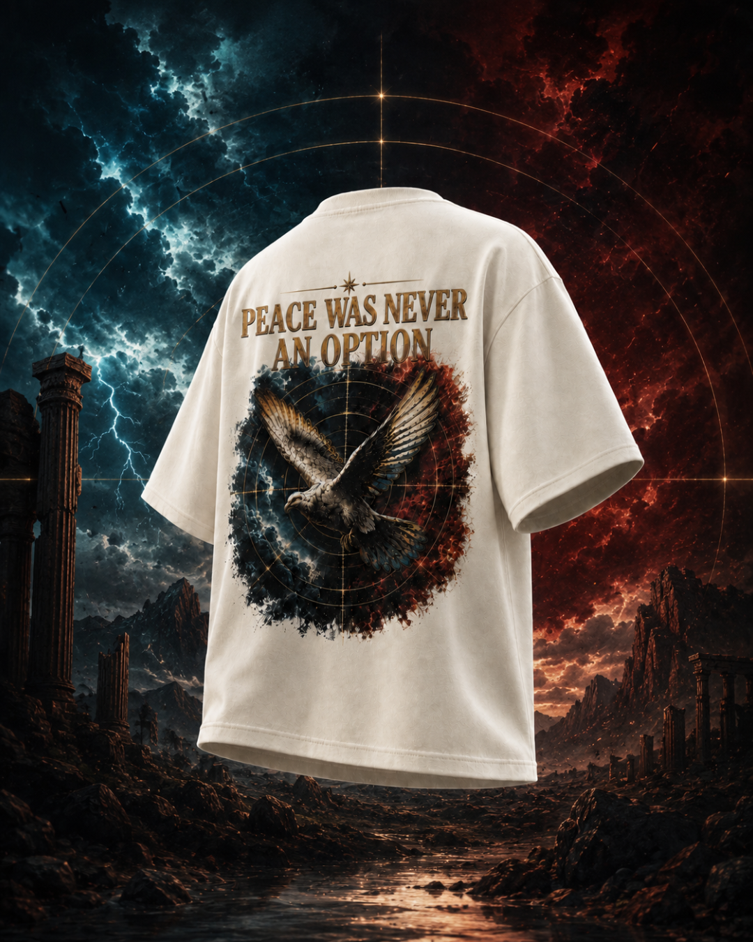Peace Was Never An Option back graphic print