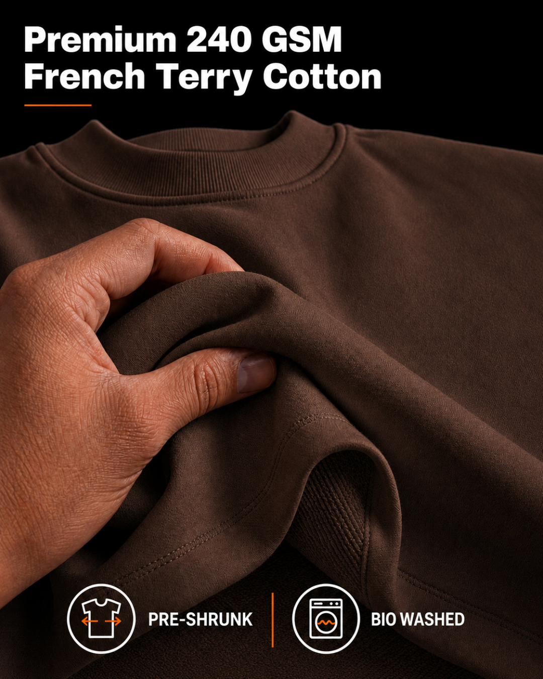240 GSM French Terry cotton fabric detail