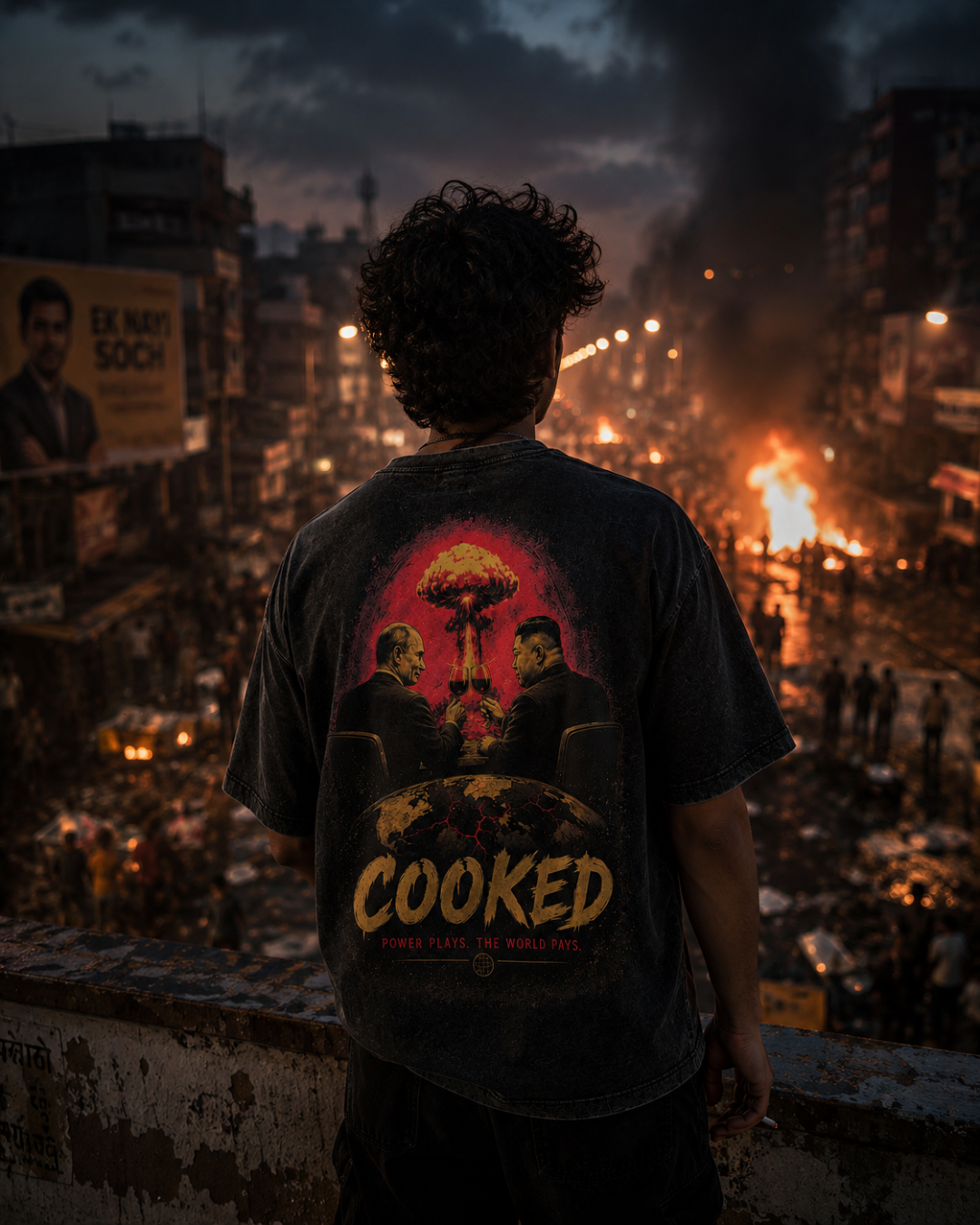 Power Plays oversized tee lifestyle shot