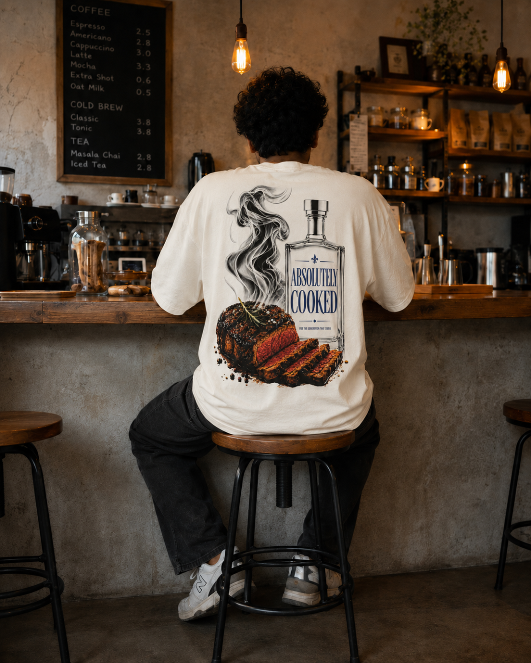 Absolutely Cooked oversized tee lifestyle shot