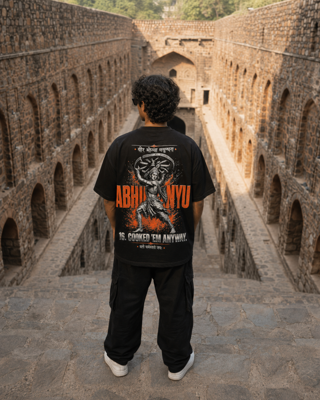 Abhimanyu oversized tee lifestyle shot